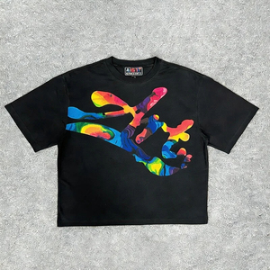 T-shirt à manches courtes pour homme TuoZhen, motif de crânes, style streetwear, col rond, coupe régulière, design imprimé - Product Image 4