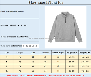 Sweat à capuche pour homme en coton lourd 380 g/m², couleur unie, col montant, demi-zip, logo personnalisé par sublimation pour l'hiver - Product Image 5