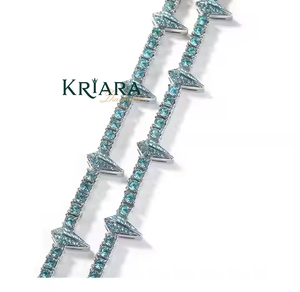 Lab Grown Diamond <b>Statement</b> <b>Necklace</b> S925 Silver 14K/18K Gold & Rhodium Plated Spike Crystal Punk Style Unisex Party Jewelry - Product Image 3