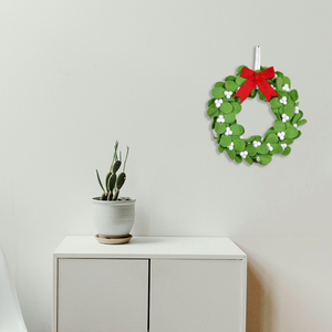 Couronne en feutre de laine faite à la main |   Décoration murale de Noël au design moderne et écologique |   Personnalisé et en gros du Népal - Product Image 4