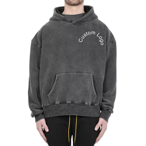เสื้อมีฮู้ดสำหรับผู้ชายเสื้อผ้าผ้าฝ้ายแบบวินเทจน้ำหนักมากงานตามสั่ง - Product Image 1