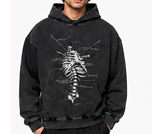 Sweat-shirt à capuche de luxe noir pour homme, coupe oversize, en coton épais, style streetwear hiver, chaud et tendance - Product Image 1