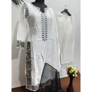 Conjunto de Top y Pantalones Plazzo con Dupatta Elegante para Fiesta para Mujer - Product Image 5