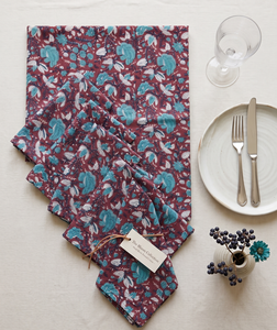 Serviette de table carrée en coton faite à la main, imprimé floral, style rustique, pour la décoration de la maison et des repas, écologique, vente en gros - Product Image 2