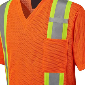 Chemise de sécurité réfléchissante en maille respirante anti-plis, conforme à la norme ANSI Classe 2, pour la construction et la circulation, avec logo personnalisé OEM, vente en gros - Product Image 5