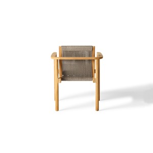 Minimalist Wooden <b>Dining</b> <b>Chair</b> with Armrest and Soft Upholstery Cushion – Modern Furniture for Restaurant, and Hospitality Use - Product Image 4
