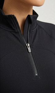Women Yoga Quarter Zip Crop <b>Jacket</b> Gym Workout Training <b>Jacket</b> Front 3/4 Zip Sportswear Trainer Pullover <b>Jacket</b> Short Length - Product Image 6