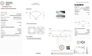 Diamante Cultivado en Laboratorio CVD de 1.01 Quilates, Alta Claridad VVS2, Color F, Corte Asscher, con Certificado IGI, para Anillo de Lujo o Regalo - Product Image 2