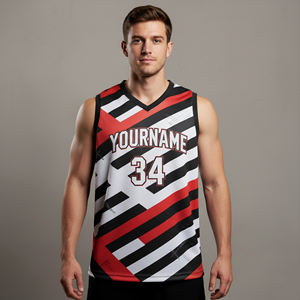 Camiseta de Baloncesto Personalizada con Nombre y Número, de Malla Transpirable de Alta Calidad, Unisex, al por Mayor, sin Mangas, Sublimada e Impresa para Hombre - Product Image 1