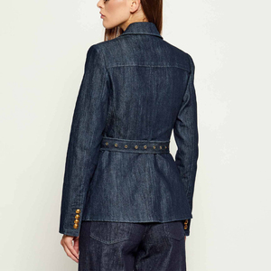 Nouvelle Collection : Blazers en Jean Tricoté Tendance pour Femme – Design Unique avec Boutons Personnalisés et Marquage de Marque - Product Image 2