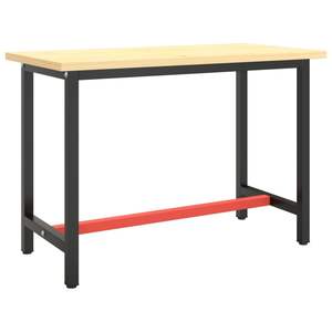 Banco de Trabajo Metálico en Negro Mate y Rojo Mate de 43.3"x19.7"x31.1" Categoría Muebles - Product Image 2