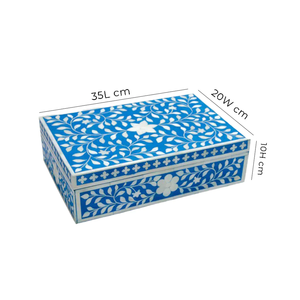 Luxury Floral Bone Inlay Jewelry Organizer <b>Box</b> Handmade Wooden <b>Keepsake</b> Storage for Women Accessories - Product Image 3