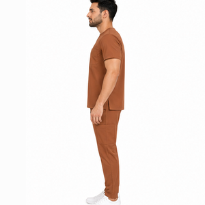 Tenue d'hôpital pour hommes, uniforme médical personnalisé, vêtements de travail pour le personnel médical, chemise et pantalon à col en V, doux et respirant, vente en gros - Product Image 3
