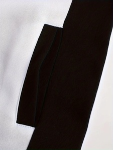 Black & <b>White</b> Diagonal Colorblock <b>Zip</b> <b>Up</b> Hoodie | Custom Men's Fleece Sweatshirt | Wholesale B2B Sourcing Bangladesh - Product Image 5