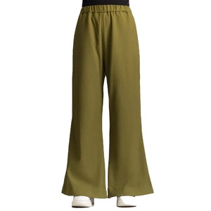 2026 nuevos pantalones de chándal acampanados de lana informales personalizados para mujer, pantalones holgados rectos de gran tamaño, decoración pintada, estilo frontal plano - Product Image 3