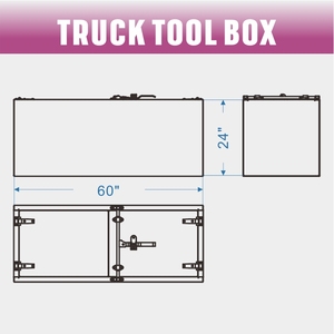Nhiệm vụ nặng nề Nhôm Xe tải hộp công cụ | hộp công cụ phổ quát cho xe tải - Product Image 6