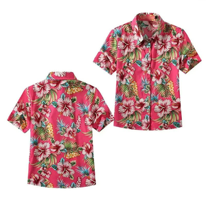 เสื้อเชิ้ตฮาวายสำหรับผู้ชายใส่หน้าร้อน พิมพ์ลายได้ตามต้องการ แขนสั้น ปกคอเสื้อพับได้ ติดกระดุม - Product Image 1