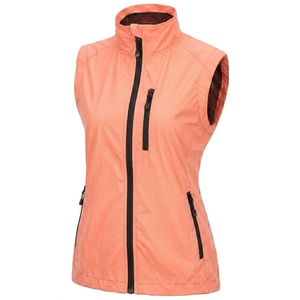 เสื้อกั๊กแขนกุดสีชมพูสำหรับผู้หญิงพร้อมซิปปิด คอตั้ง สไตล์สปอร์ต เสื้อคลุมกันลม - Product Image 2