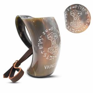 Jarra Vikinga para Beber, Hecha a Mano con Cuerno de Búfalo y Buey, Ecológica, FAIZA CRAFT, Estilo Lujoso, para Cerveza, Sidra, Cerveza Alemana - Product Image 5