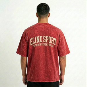 Camiseta Oversize de Streetwear Personalizada con Lavado Ácido, 320GSM, 100% Algodón Pesado Transpirable con 3D Premium para Personalización de Marca - Product Image 2