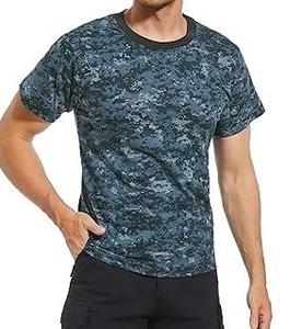 เสื้อยืดแขนสั้นลายพรางสำหรับผู้ชาย ทรงหลวม คอกลม สวมใส่สบาย ระบายอากาศได้ดี ผ้าถัก 100% คอตตอน ด้านหน้ากันยับ ซักแห้งเร็ว - Product Image 4