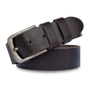 Ceinture en cuir véritable pour hommes d'affaires en cuir de vachette à boucle automatique Ceinture en cuir de vachette épaisse à couche unique