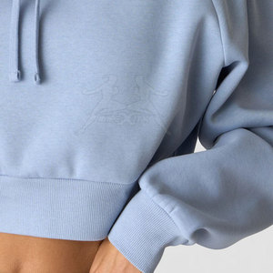 Hoodie court décontracté en tissu extensible doux, confortable et léger, idéal pour le quotidien et les activités sportives - Product Image 6