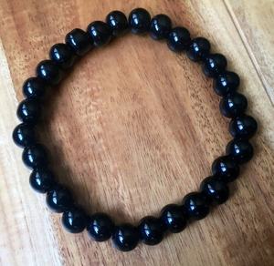 Pulsera Elástica de Obsidiana Negra Grabada, Diseño de Moda, para Hombre y Mujer, Cristal Natural Pulido, Diseño de Amuleto del Amor, Energía para el Regreso a Clases - Product Image 1