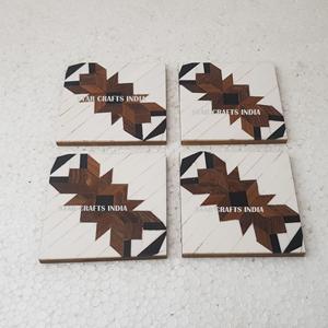 Wholesale Round <b>Wood</b> Resin Coasters Cork Art Nordic Absorbent for Drink <b>Placemats</b> Custom Sublimation Coasters Set Holder Blank - Product Image 3