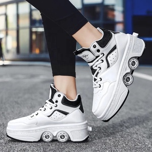 Deformasi Parkour Sneakers kasual lari empat roda sepatu roda uniseks Sepatu seluncur es grosir - Product Image 4