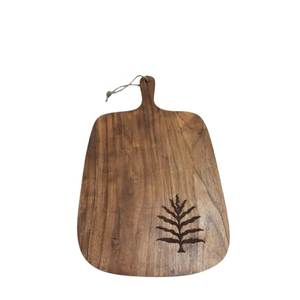 Rustic <b>Wood</b> Chopping Board Rectangle Shape With Handle Natural Finish Tree Design Engraved Single <b>Piece</b> Package Board - Product Image 1