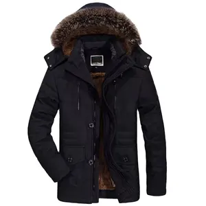 Premium Quality Original Fabric Stylish Warm Winter Jacket Men Padded Warm Parka Coat Casual Faux Fur Hooded Fleece Long Male