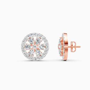 Pendientes de Diamante Cultivado en Laboratorio, Corte Brillante, Oro Sólido de 14K, Modernos para Mujer, Certificados por IGI, 3.196g, Color Blanco D, Perforación Láser - Product Image 2