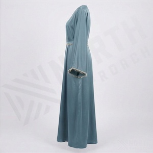Abaya Jilbab élégante pour femmes, manches longues, couvrant tout le corps, tissu personnalisé, dentelle élégante, viscose soyeuse, mode islamique - Product Image 3
