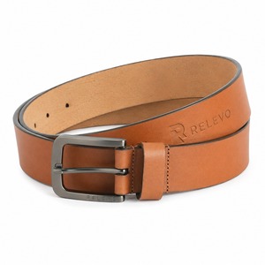 Cinturón de Cuero Genuino, Piel de Vaca, Color Sólido, Hebilla de Acero Rectangular, Estilo Casual, Moldeado en una Sola Pieza, Duradero - Product Image 5