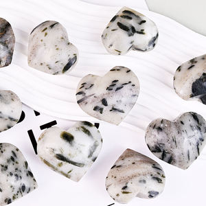 AAMNA GEMS High Quality Green Tourmaline Quartz Natural <b>Crystal</b> Healing Stone Diamond Leaf Shape Third Party Certified Loose - Product Image 1