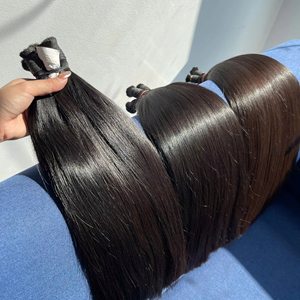 ต่อผมแท้ 100 กรัม เกรดพรีเมียม คุณภาพสูง สีดำธรรมชาติ ผมตรงแบบซุปเปอร์ดับเบิ้ลดรอว์น ปลายผมหนา - Product Image 1