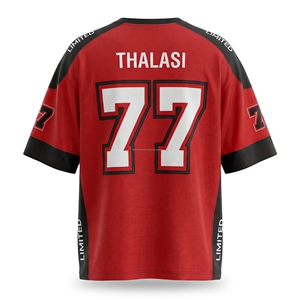 Camiseta de Fútbol Casual para Hombre 2025, Transpirable, de Malla Tejida, con Estampado de Números a Rayas, de Manga Larga y Estilo Oversize - Product Image 4