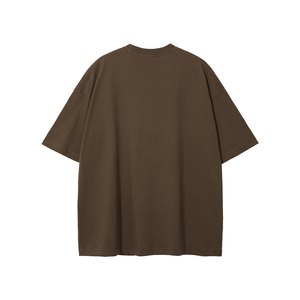 T-shirts vierges personnalisables en gros, coupe oversize, 100% coton biologique, design frontal pour impression unie homme, blanc et noir, 240 g/m² - Product Image 2