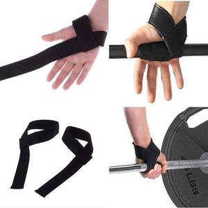 Custom Weight Lifting <b>Straps</b> Red Polyester Wrist Support Adjustable Non-Slip Hook Loop Closure for Strength Training - Product Image 3