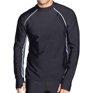 เสื้อคอมเพรสชั่นสีพื้นเรียบง่ายสั่งทำพิเศษ ขายดี เสื้อแรชการ์ดแบบซับลิเมชั่นสำหรับเล่นกีฬา - Product Image 1