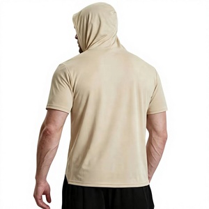 Men's Hooded Henley Jersey Fabric Regular Fit T Shirt Short Sleeve Casual Pullover for Summer Streetwear - Product Image 2