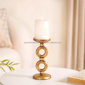 Soporte de vela, candelabro redondo, soporte de pilar de vela de Metal, decoración de boda y hogar, aleación, decoración del hogar - Product Image 1