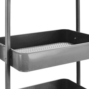 Carrello da Cucina Multifunzionale a 3 Ripiani con Ruote Bloccabili, Unità di Stoccaggio Mobile in Metallo - Product Image 2