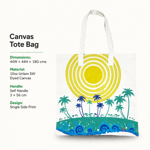 Sac fourre-tout en toile imprimée |   Sac de plage grande capacité |   Sac de courses réutilisable et écologique pour les voyages quotidiens en été - Product Image 5