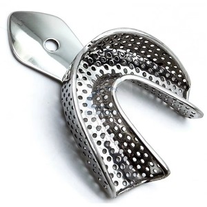 Plateaux d'empreinte dentaire perforés, ensemble supérieur et inférieur, en acier inoxydable, réutilisables, autoclavables, pour empreintes en alginate, CE ISO - Product Image 2