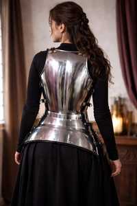 เสื้อเกราะสแตนเลสชุบเงิน แฟชั่นชุดนักรบสำหรับผู้หญิง งานโลหะขัดเงา - Product Image 6