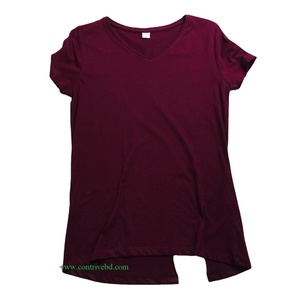 Camiseta de lujo con cuello redondo y hombros caídos para mujer, Camiseta de algodón 100%, diseño de logotipo personalizado, ropa de calle informal de talla grande, corta - Product Image 1