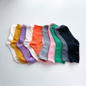 Chaussettes côtelées pour femmes, mode coréenne, fabriquées en coton peigné de qualité supérieure - Product Image 3