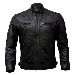 Factory Direct Men's <b>Winter</b> <b>Leather</b> <b>Jacket</b> 2026 High Street Stand Collar Front Logo Custom Colors Plus Size High Quality - Product Image 1